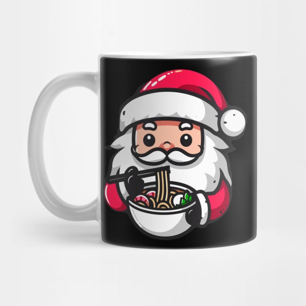 Cartoon Santa Eating Ramen by Rizstor